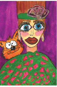 Lois's cat  5 x7 card